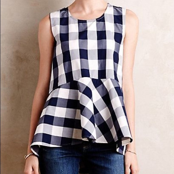Anthropologie Tops - Anthropologie HD in Paris gingham peplum top